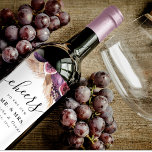 Trendy Beauty Purple Figs & Pampas Wine Label<br><div class="desc">Trendy Beauty Purple Figs & Pampas</div>