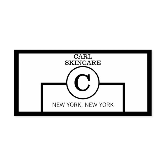 Trendy Beauty Salon Mono Self Inking Rubber Stamp (Design)