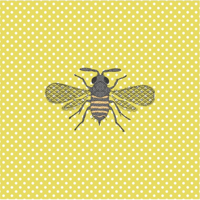 Trendy BEE Yellow Polkadot Pattern Gift Decor NEW (Front)
