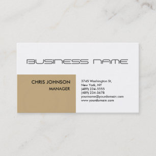 Trendy Beige Stripe White Standard Business Card