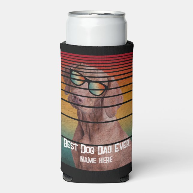 TRENDY BEST DOG DAD EVER FATHERS DAY GIFT SELTZER CAN COOLER (Seltzer Front)