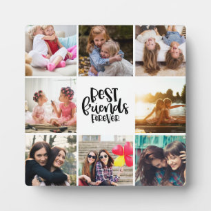 Trendy Best Friends Forever Photo Collage Plaque
