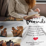 Trendy Best Friends Photo Collage & Quote Fleece Blanket<br><div class="desc">Besties are priceless - If your lucky enough to have one, two or three, let them know how much they mean to you with this trendy 'Best Friends' fleece blanket. Featuring 3 photographs of your choice, which are easily downloaded from your phone or computer, a bestie quote that can be...</div>