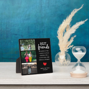 Trendy Best Friends Photo Collage & Quote Plaque