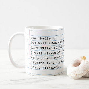 Trendy Best Friends Photo Notebook Letter Message Coffee Mug