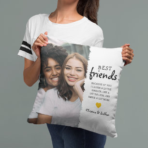 Trendy Best Friends Photo & Quote   Besties Cushion
