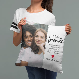 Trendy Best Friends Photo & Quote   Besties Cushion