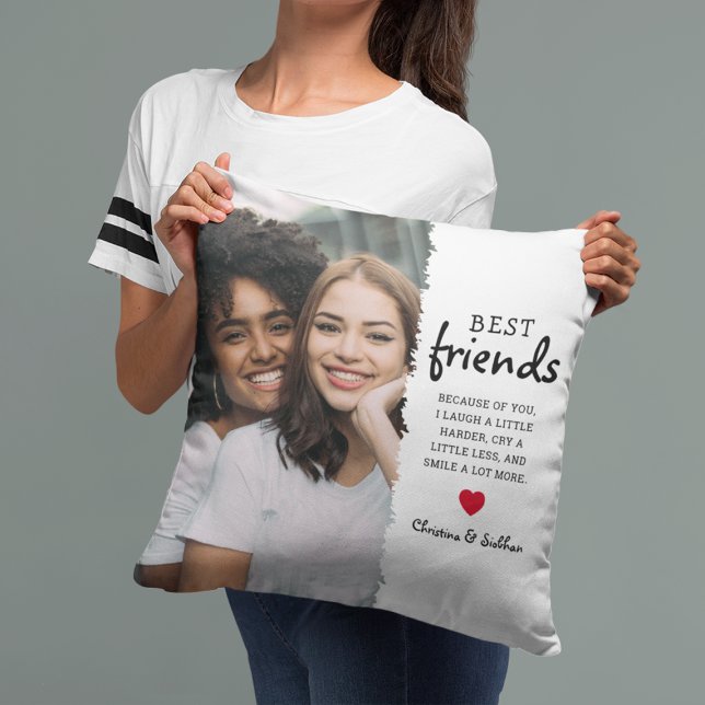 Trendy Best Friends Photo & Quote | Besties Cushion (Creator Uploaded)