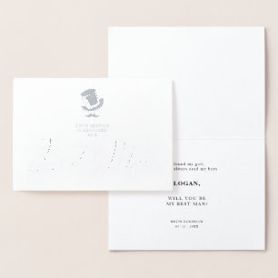 Trendy Best Man Funny Wedding Minimalist Foil Card