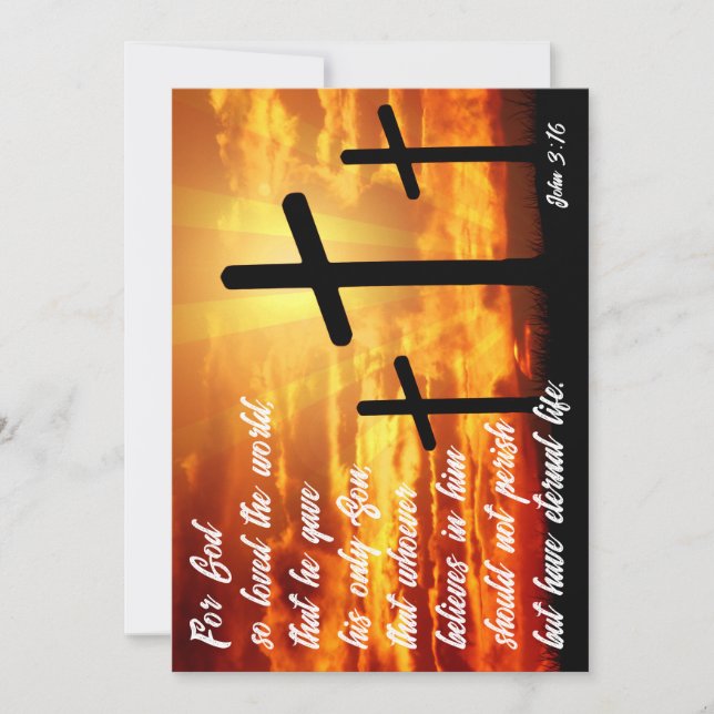 TRENDY BIBLE VERSE JOHN 3:16 CHRISTIAN GIFT HOLIDAY CARD (Front)