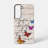 Trendy Bible White Knìtted Rainbow Butterflies