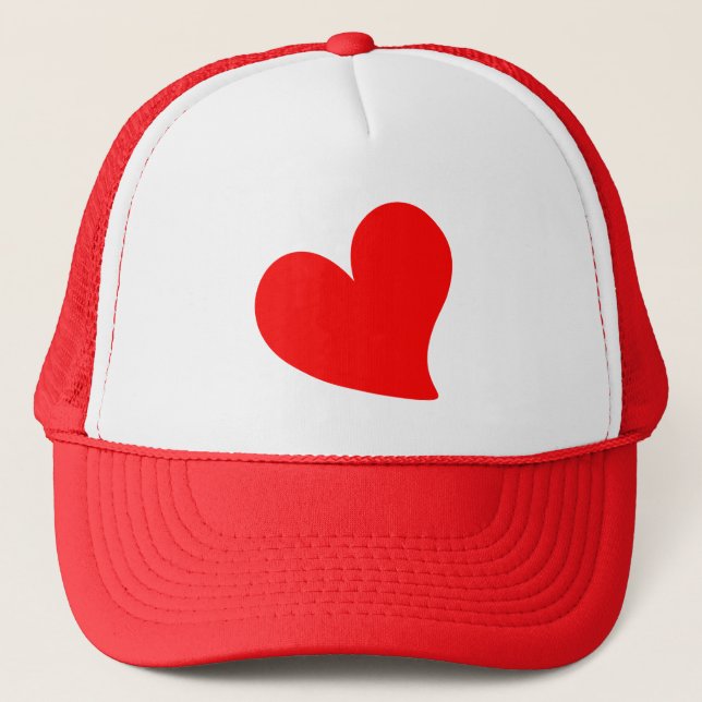 TRENDY BIG RED HEART  ROMANTIC VALENTINE  TRUCKER HAT (Front)