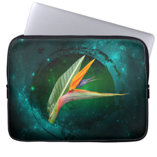 trendy bird of paradise flower floral laptop sleeve