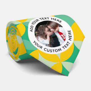 Trendy Birthday Holiday Gift Custom Photo Text Tie