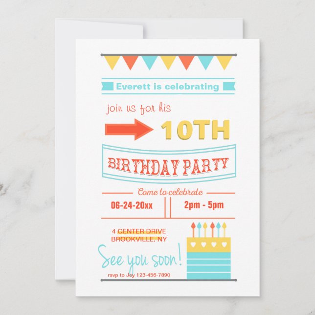 Trendy Birthday Invitation (Front)