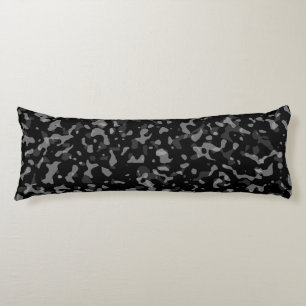 Trendy Black and Grey Camouflage Pattern Body Cushion