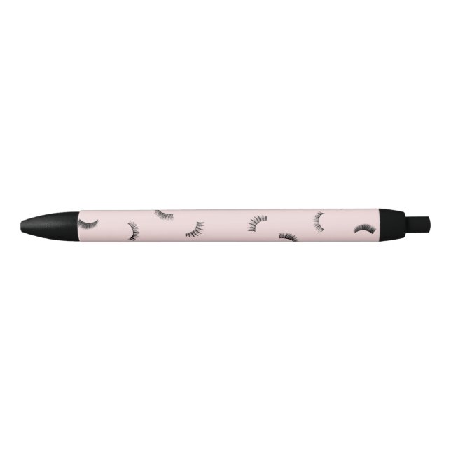 Trendy Black and Pink Lashes Pattern Ink Pen (Front)