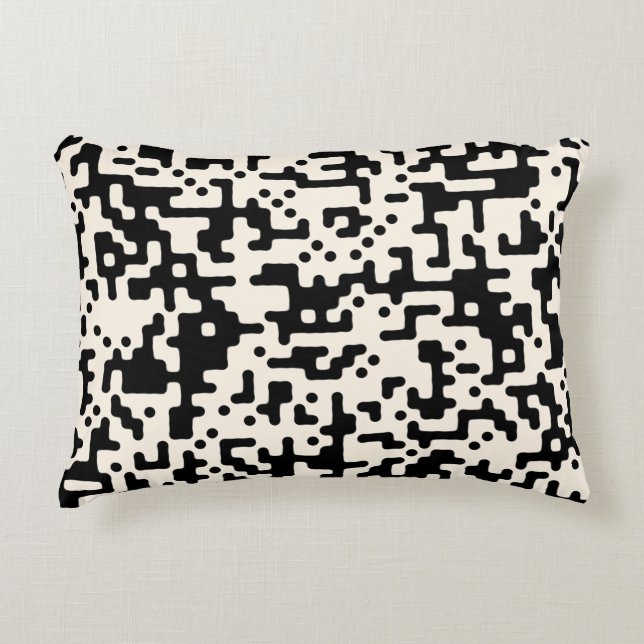 Trendy Black and White Abstract Pattern Decorative Cushion (Front)