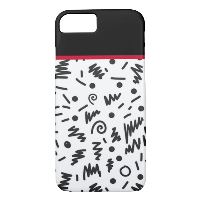 Trendy Black and White Case-Mate iPhone Case (Back)