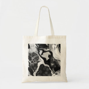 Trendy Black and white faux marble Tote Bag