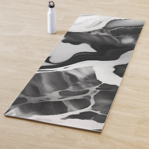 Trendy Black and white faux marble Yoga Mat