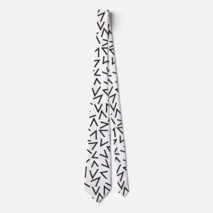 Trendy Black and White Geometric Design Tie