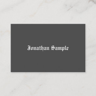 Trendy Black And White Nostalgic Old English Text Business Card
