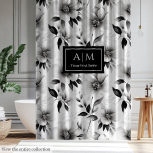 Trendy black and white shower curtain for her