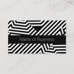 Trendy Black and White Stripe Certified Beautician Business Card