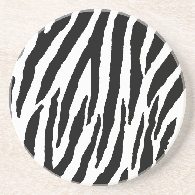 Trendy Black And White Zebra Pattern Coaster (Front)