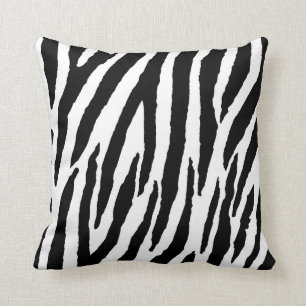 Trendy Black And White Zebra Pattern Cushion