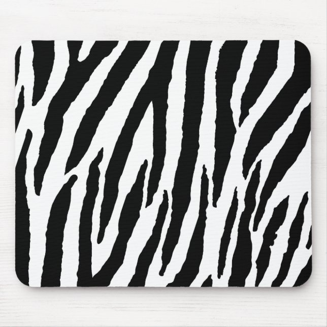 Trendy Black And White Zebra Pattern Mouse Pad (Front)