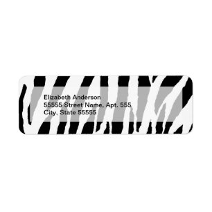 Trendy Black And White Zebra Pattern Return Address Label