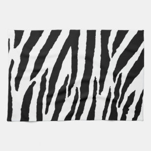 Trendy Black And White Zebra Pattern Tea Towel