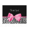 Trendy Black And White Zebra Print Pink Ribbon