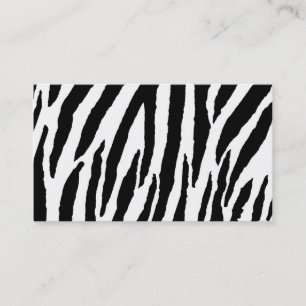 Trendy Black And White Zebra With Business Name Business Card