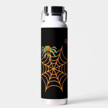 trendy black beautiful Spider Web  water bottle