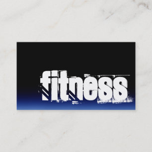 Trendy Black Blue Fitness Sport Business Card