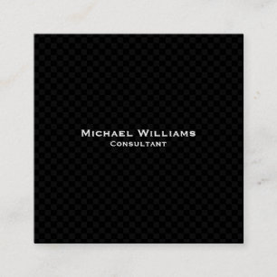 Trendy Black Chequered Modern Pattern Professional Square Business Card