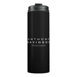 Trendy black custom made modern minimalist thermal tumbler