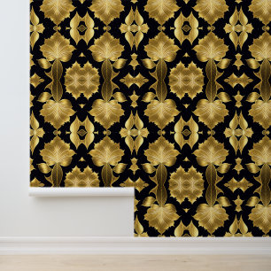 Trendy Black Gold Art Deco Collection Wallpaper