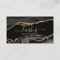 Trendy Black Gold Marble Eyelash Beauty Specialist