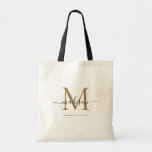 Trendy Black Gold Monogram Initial Script Name Tote Bag<br><div class="desc">Trendy Black Gold Monogram Initial Script Name Tote Bag</div>