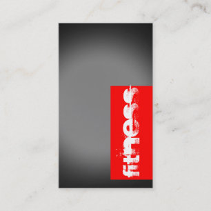 Trendy Black Grey Red Fitness Sport Business Card
