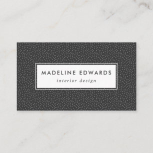 Trendy Black & Grey Tiny Dot Pattern Business Card