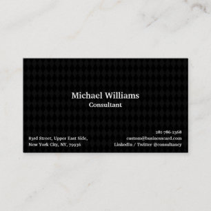 Trendy Black Harlequin Pattern Geometric Modern Business Card