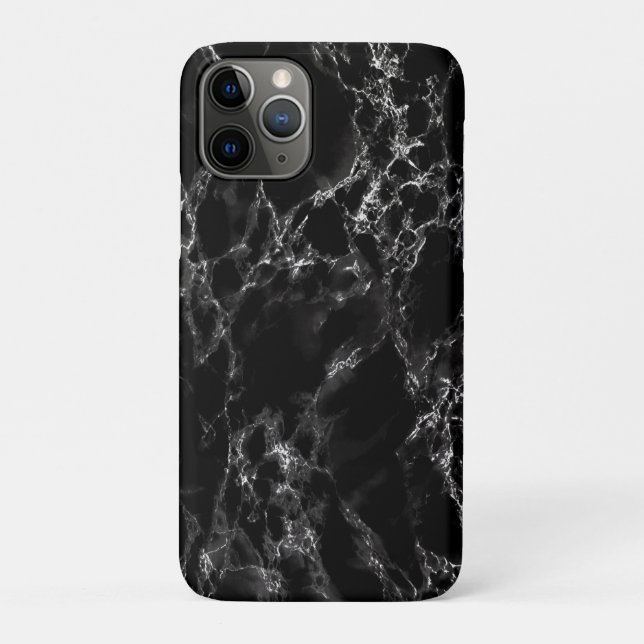 Trendy Black Marble Stone Case-Mate iPhone Case (Back)