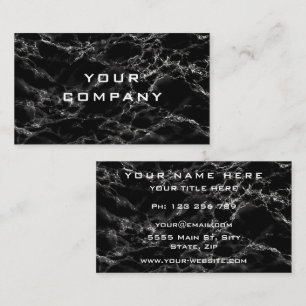 Trendy Black Marble Stone - Professional Business Card