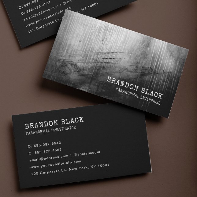 Trendy Black Minimalist Gothic Paranormal Grunge  Business Card (Creator Uploaded)