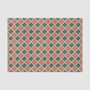 Trendy Black Orange Grey Moroccan Pattern Tissue Paper